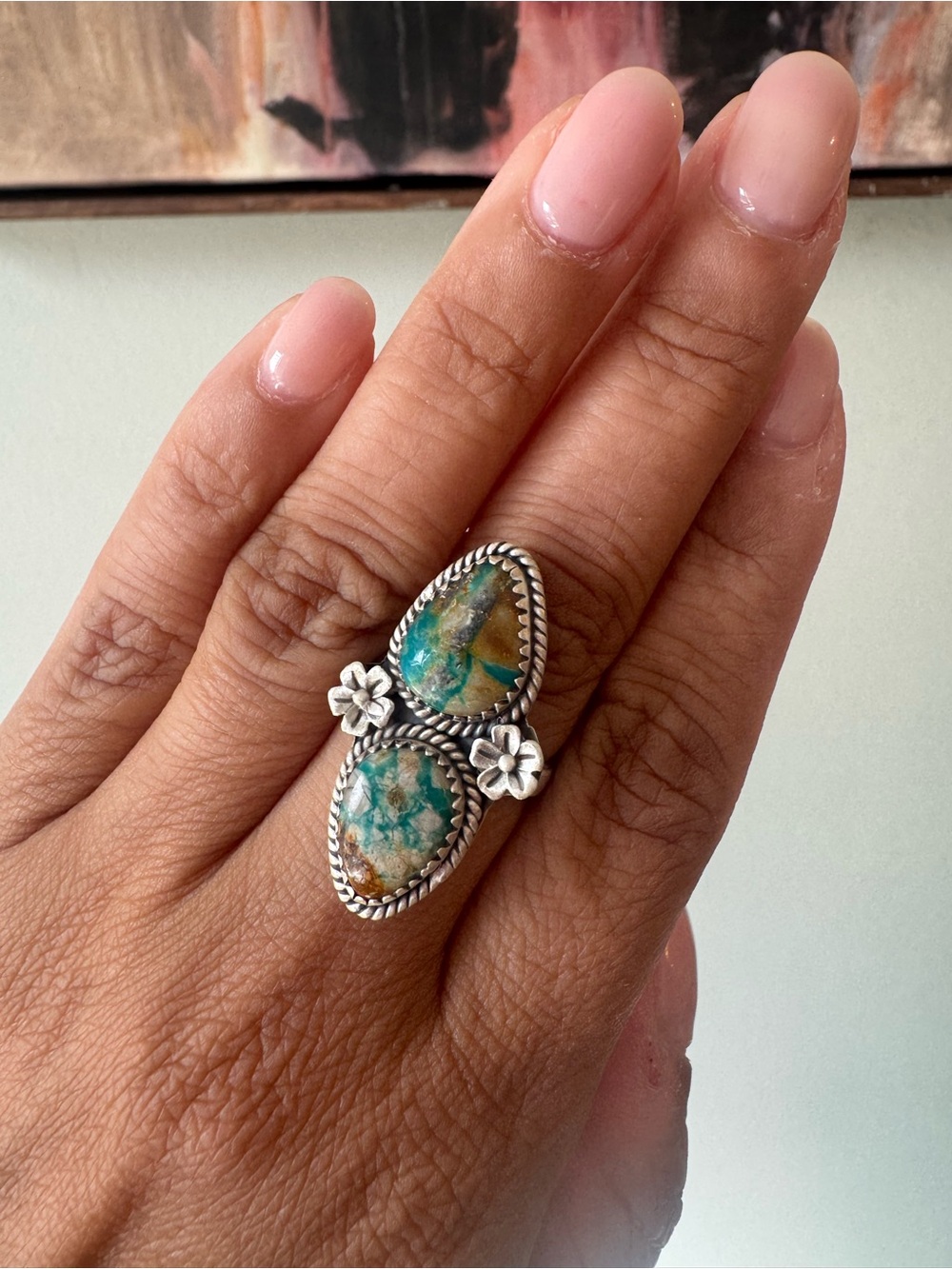 🤩BRAND NEW RARE AMAZING GENUINE 
“FOX TURQUOISE “ 925 STERLING  SILVER  RING